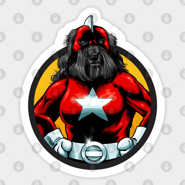 Red Guarddog II Sticker by ThirteenthFloor